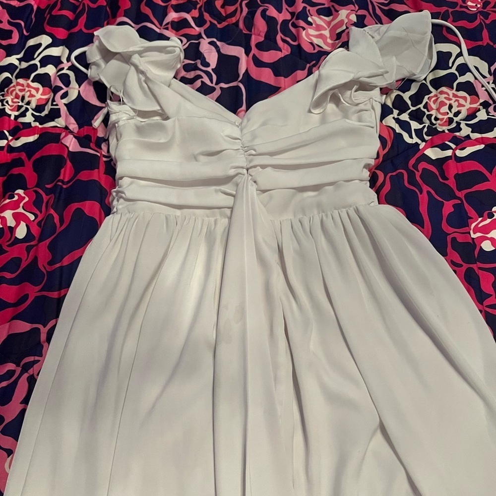 American Threads White Ruffle Mini Dress - Picture 3 of 4